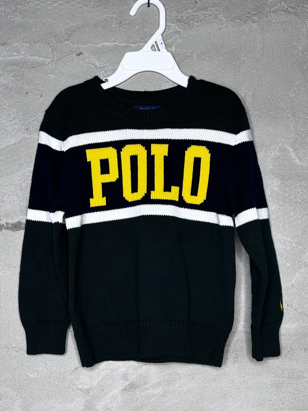 Polo Ralph Lauren Boys Size 4 Cotton Logo Crewneck Sweater NWT